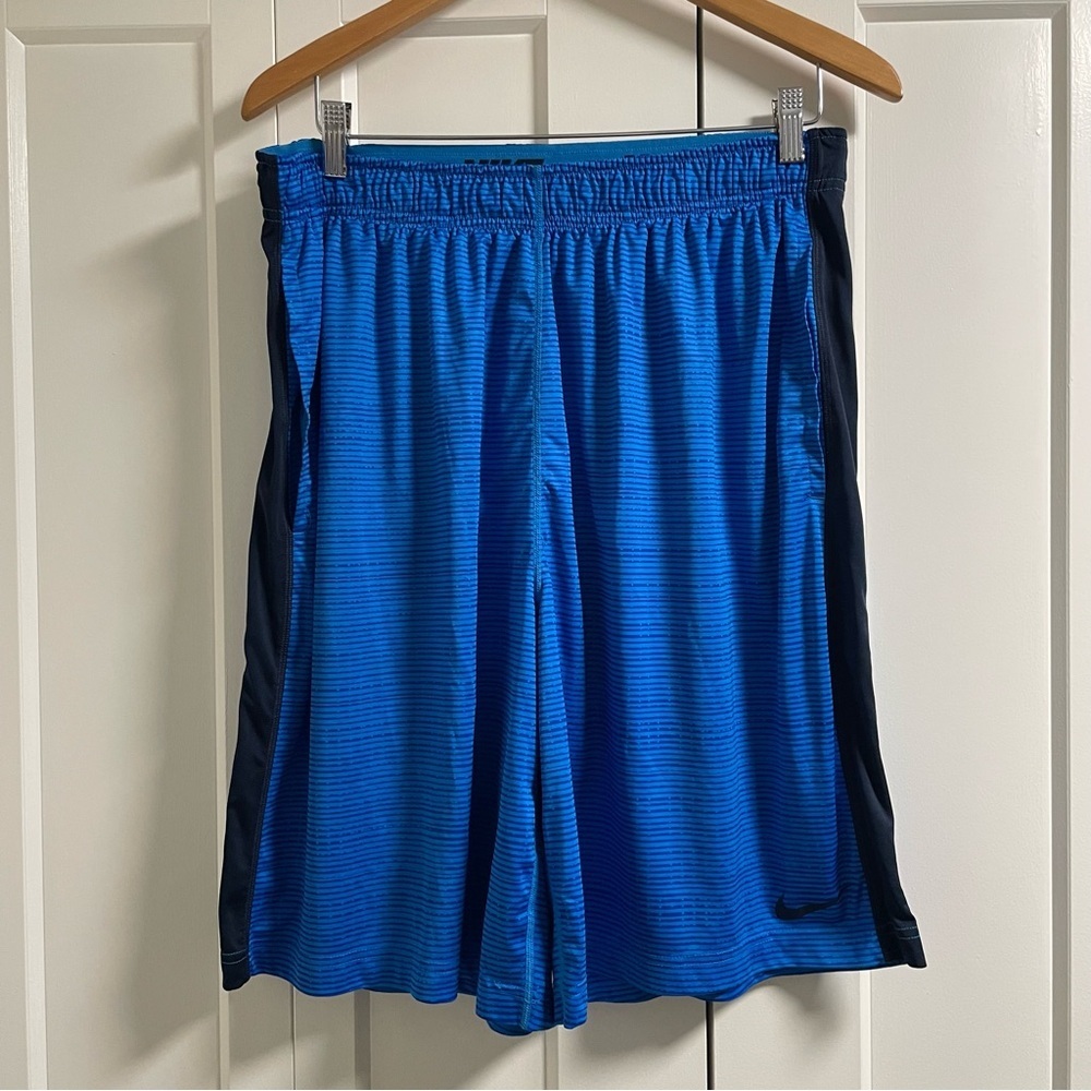 Nike Dri Fit Basketball Shorts Long Athletic Gym Workout Blue Mens Size XL